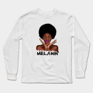 Drippin Melanin Afro Black History Long Sleeve T-Shirt